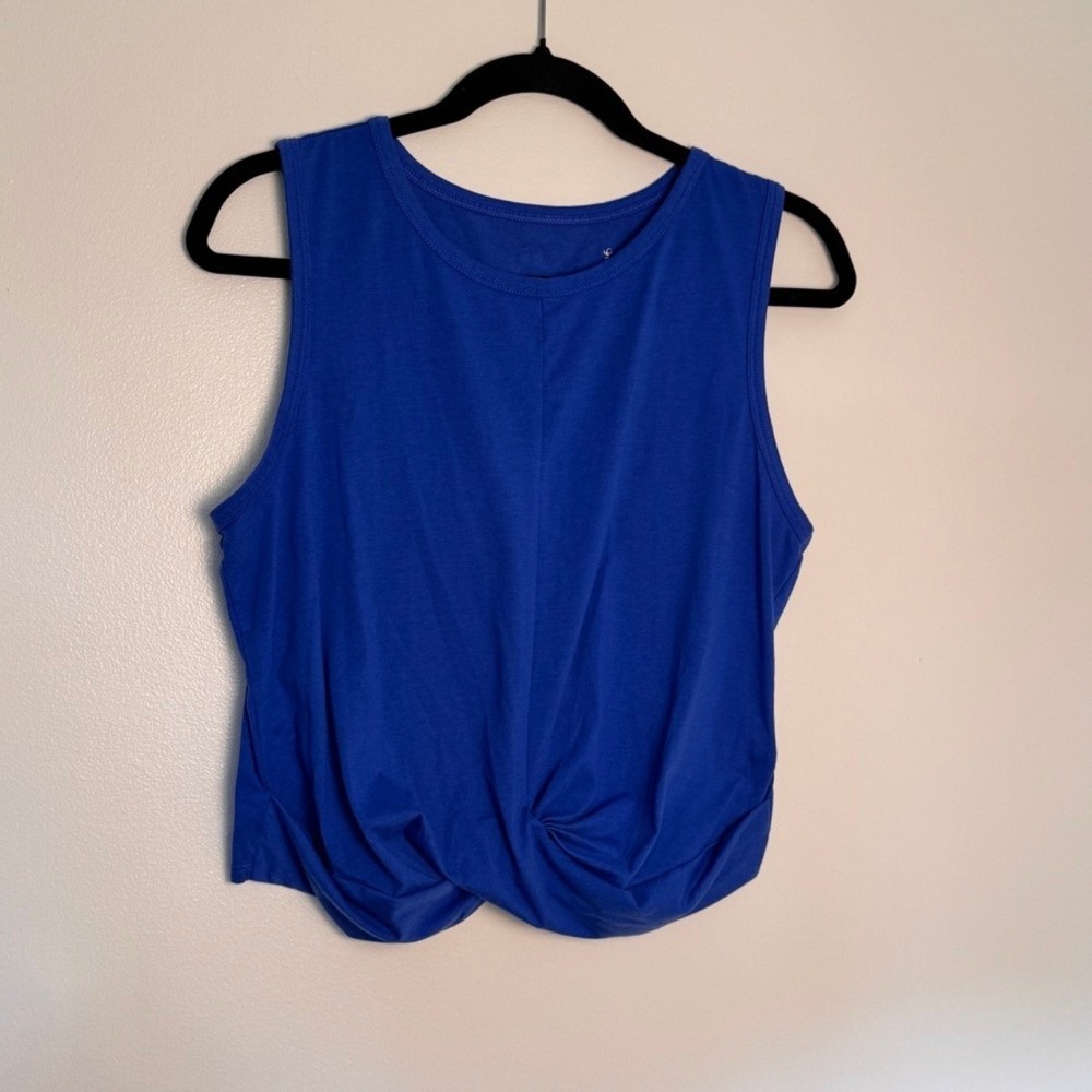 Lilly Pulitzer Luxletic Blue Twist Front Sleeveless Tank Top 005935 Size L